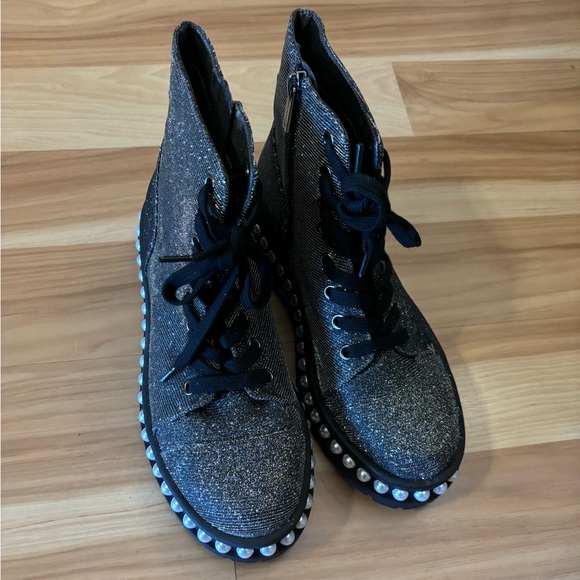 Jessica Simpson Eilir Sparkly Studded Combat Boot Size 6.5 New - Picture 3 of 7